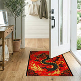 Fiery Red Dragon Area Rug
