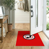 Bold Red Serpent Circle Area Rug
