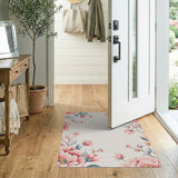 Pink Blush Peony Floral Vintage Area Rug