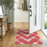 Geometric Modern Bold Red Chevron Geometric Area Rug