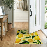 Yellow Sunny Lemon Slice Fruit Pattern Area Rug