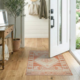 Southwestern Orange Terracotta Diamond Southwestern Area Rug