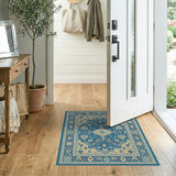 Blue and Teal Medallion Teal Persian Medallion Area Rug
