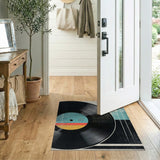 Vinyl Record Geometric Area Rug