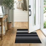 Black and White Modern Black White Striped Area Rug