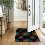 Vibrant Rainbow Tribal Mandala Area Rug