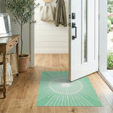 Radiant Green Sunburst Area Rug