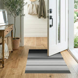 Black White Gradient Stripe Area Rug