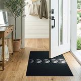 Moon Phases Black White Area Rug