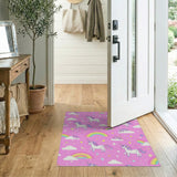 Magical Unicorn Rainbow Pink Kids Rug