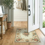 Vintage Floral Medallion Cream Area Rug