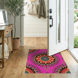 Vibrant Pink Mandala Floral Boho Area Rug