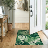 Fruit Pattern Lush Monstera Leaves Green Area Rug