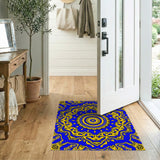 Royal Blue Golden Mandala Area Rug