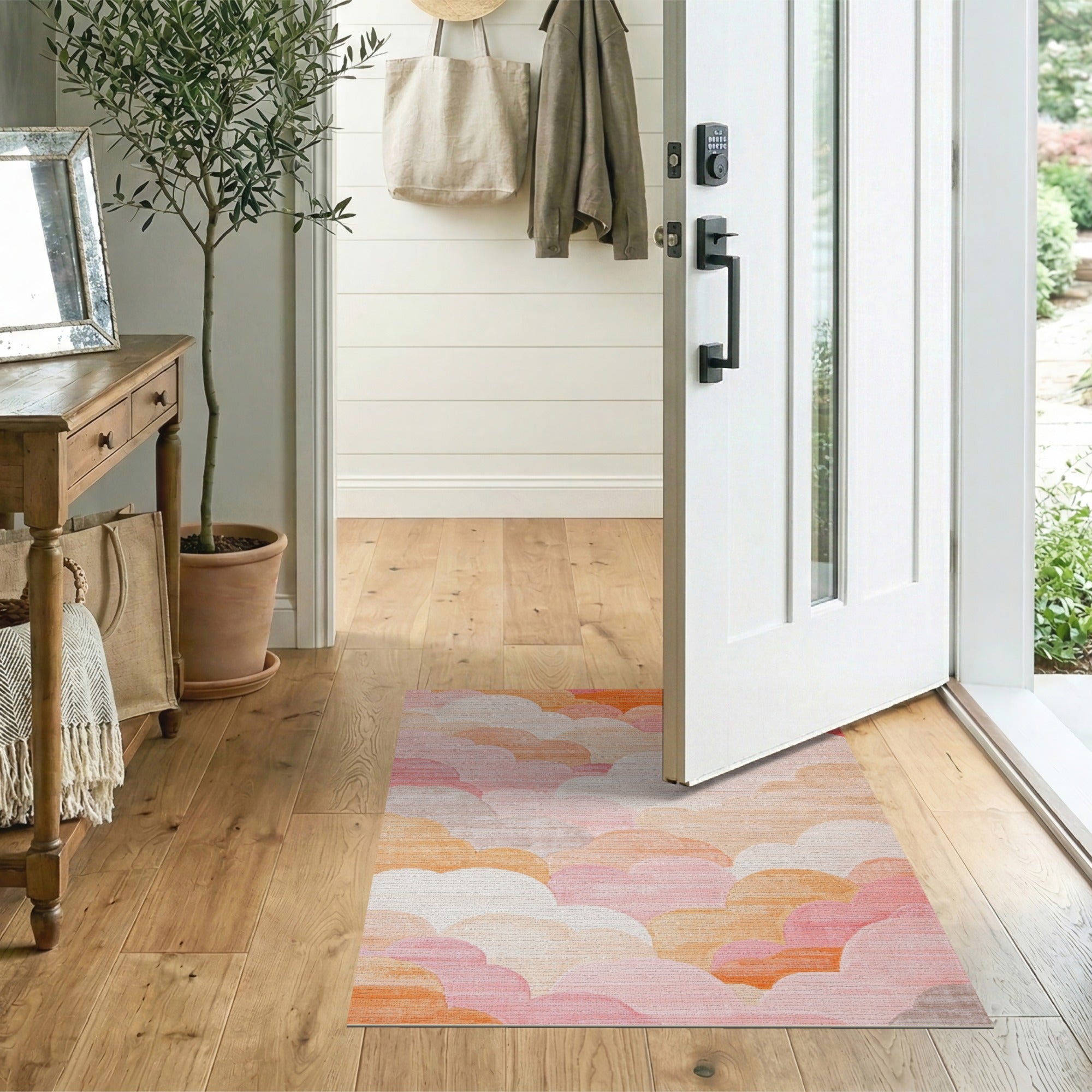 Dreamy Pastel Cloud Washable Area Rug - Low Pile, Non-Slip & Kid Friendly