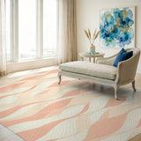 Pink Wavy Lines Area Rug