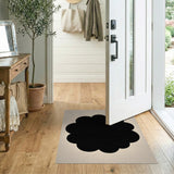 Black Floral Silhouette Area Rug