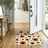 Yellow Sunflower Leaf Scatter Area Rug