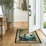 Moonlit Mermaid Flying Fish Teal Rug