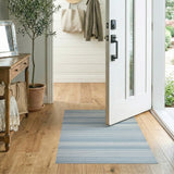 Blue White Striped Coastal Area Rug