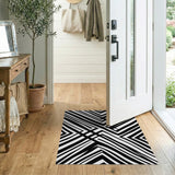 Geometric Modern Black and White Bold Black White Geometric Zigzag Area Rug