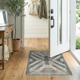 Grey Pixelated Geometric Grey Area Rug