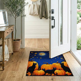 Spooky Black Cats Pumpkins Halloween Area Rug