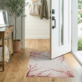 Pink Cherry Blossom Branch Area Rug