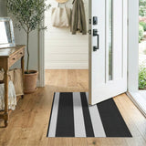 Bold Black White Striped No. 23 Area Rug