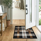 Cute Brown Bunny Plaid Area Rug