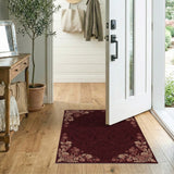 Floral Vintage Deep Red Floral Vintage Area Rug