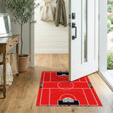 Red Basketball Court Red Area Rug