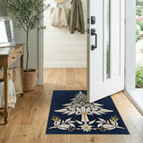 Navy Blue Gold Tree of Life Area Rug