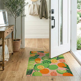 Vibrant Citrus Fruit Area Rug in Pink