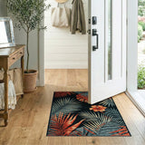 Tropical Palm Leaf Hibiscus Area Rug