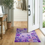 Purple Rose Garden Floral Area Rug