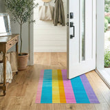 Geometric Modern Multi-color and Patterns Vibrant Vertical Stripe Multi-Color Area Rug