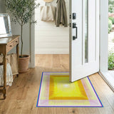 Multi-color and Patterns Radiant Yellow Sunburst Geometric Area Rug