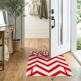Bold Red Zigzag Geometric Area Rug