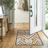 Angular Beige Geometric Modern Area Rug