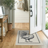 Majestic Rooster Engraving Area Rug