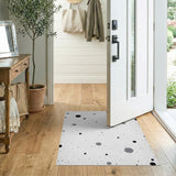 Textured Black White Circle Scatter Area Rug