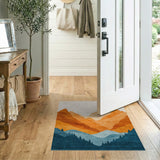 Layered Sunset Mountains Area Rug