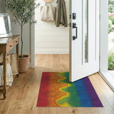 Rainbow Contour Abstract Area Rug