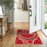 Vibrant Watermelon Slice Pattern Area Rug