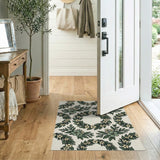 Green Floral Wreath Area Rug