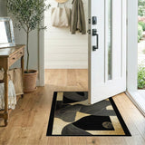 Black Gold Foil Abstract Wave Rug