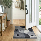 Yin-Yang Smiley Face Geometric Area Rug