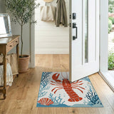 Red Lobster Coastal Beach Area Rug