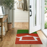 Baseball Pitcher's Mound Area Rug - Green Turf Red Dirt